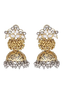 Gold Finish Ghungroo Jhumka Earrings