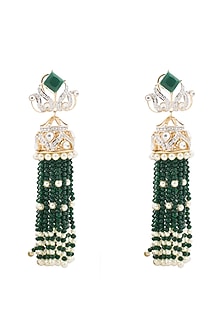 Gold Finish Diamond Jhumka Earrings