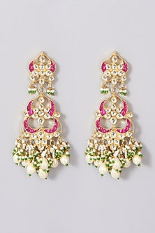Gold Plated Kundan Polki Long Necklace Set