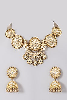 Gold Plated Kundan Polki Necklace Set
