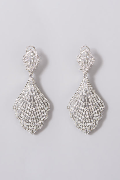 White Finish American Diamonds Earrings