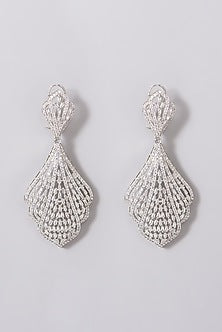 White Finish American Diamonds Earrings