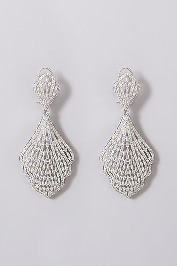 White Finish American Diamonds Earrings