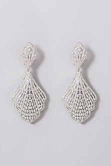 White Finish American Diamonds Earrings