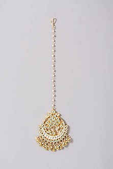Gold Plated Kundan Polki Maang Tikka