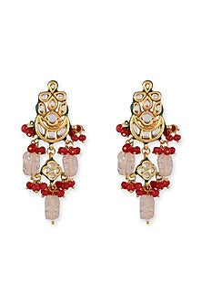 Gold Plated Kundan Polki Dangler Earrings