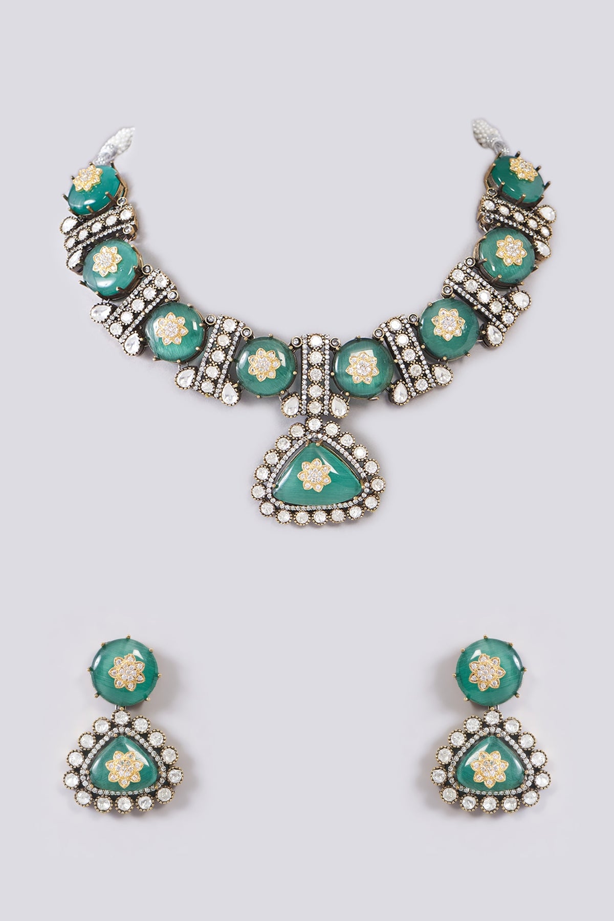 Gold Plated Kundan Polki Necklace Set