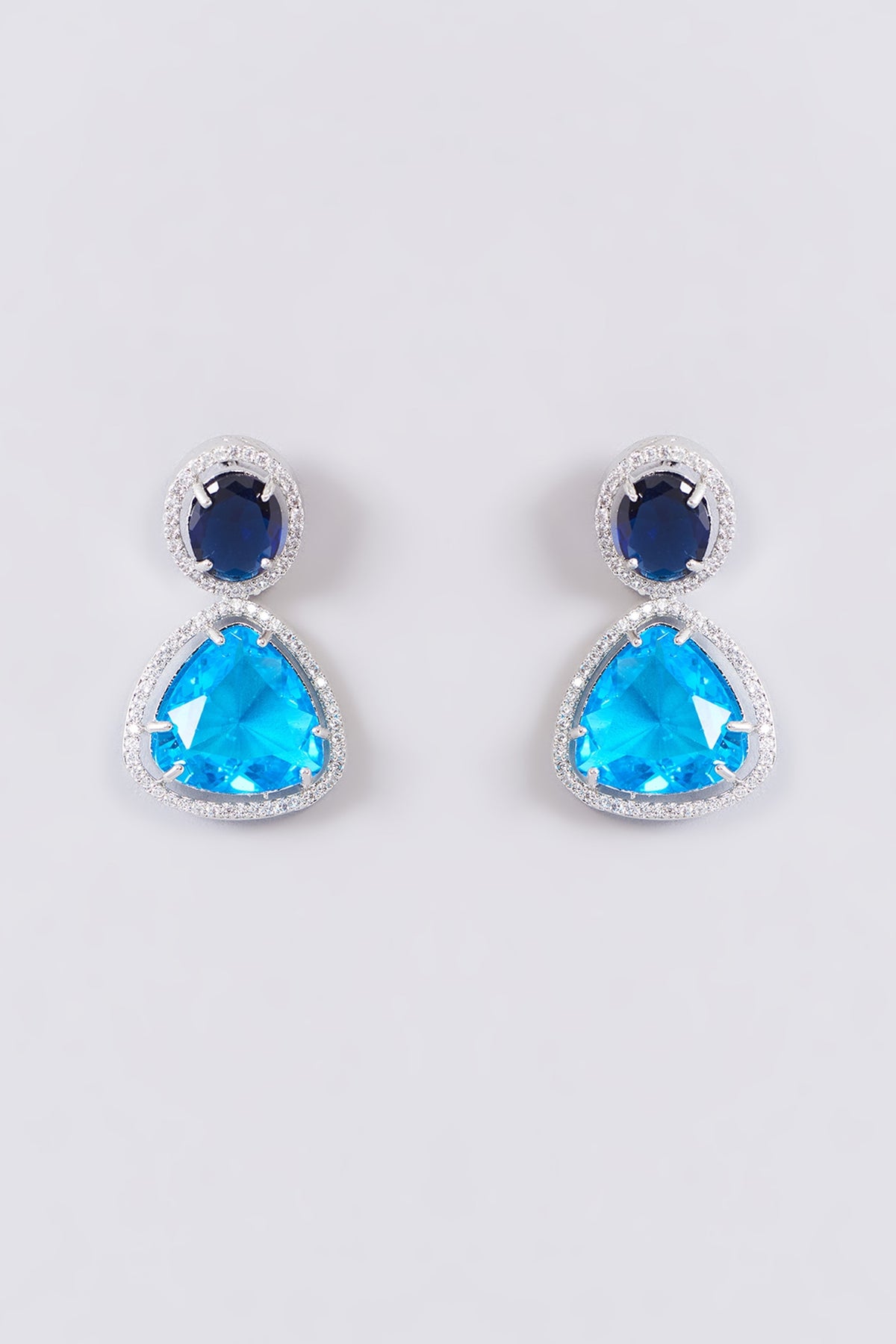 White Rhodium Finish Zircon Necklace Set