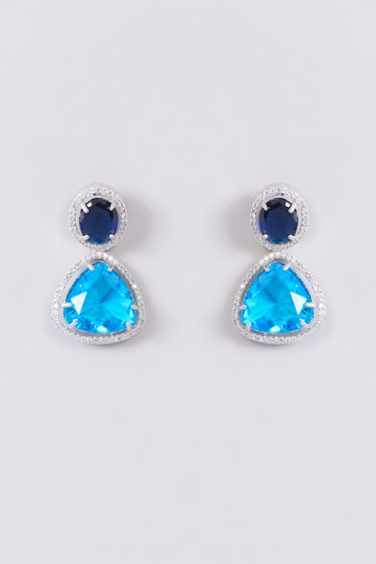 White Rhodium Finish Zircon Necklace Set