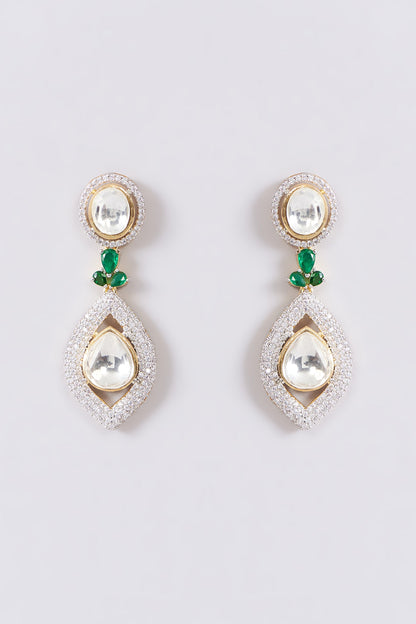 White Rhodium Finish Zircon Necklace Set