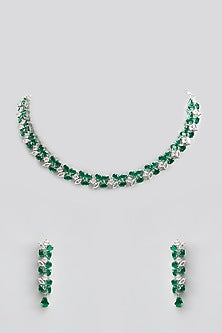 Gold Finish Kundan Polki & Pearl Choker Necklace Set