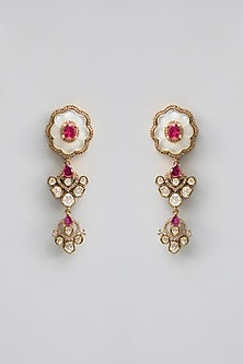 Gold Finish Kundan Polki & Pearl Necklace Set