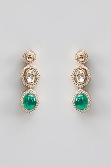 Gold Finish Kundan Polki & Pearl Necklace Set