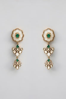 Gold Finish Kundan Polki & Pearl Necklace Set