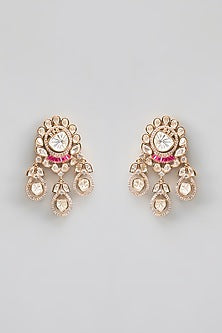 Gold Finish Kundan Polki & Pearl Necklace Set