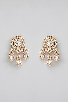 Gold Finish Kundan Polki & Pearl Necklace Set