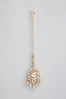 Gold Finish Kundan Polki & Pearl Necklace Set