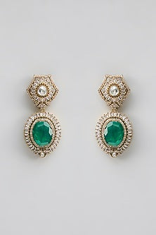Gold Finish Kundan Polki & Pearl Choker Necklace Set