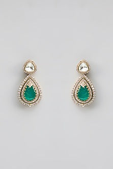 Gold Finish Kundan Polki Necklace Set