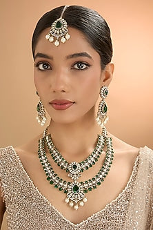 Gold Finish Kundan Polki Maangtikka