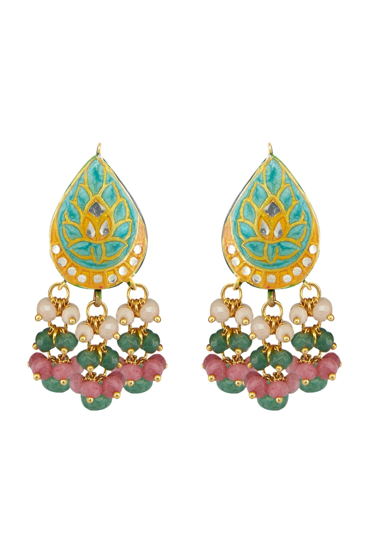 Gold Finish Meenakari Necklace Set