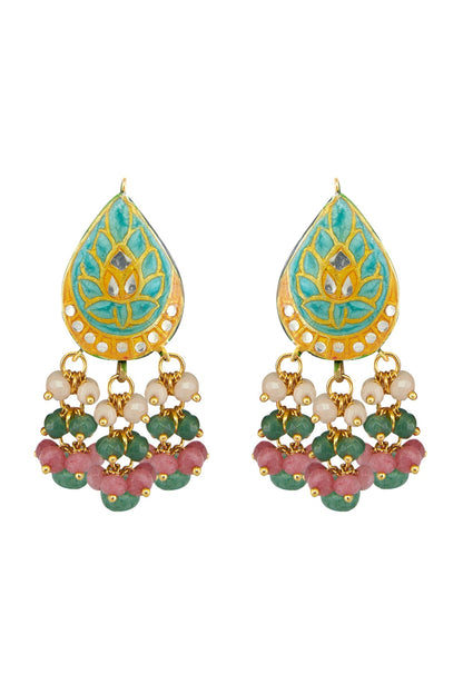Gold Finish Meenakari Necklace Set