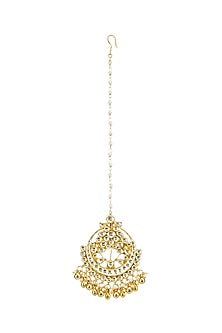 Gold Plated Kundan Polki Maang Tikka