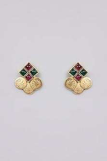 Gold Finish Kundan Polki Necklace Set
