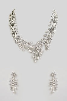 Gold Finish Cubic Zirconia Necklace Set