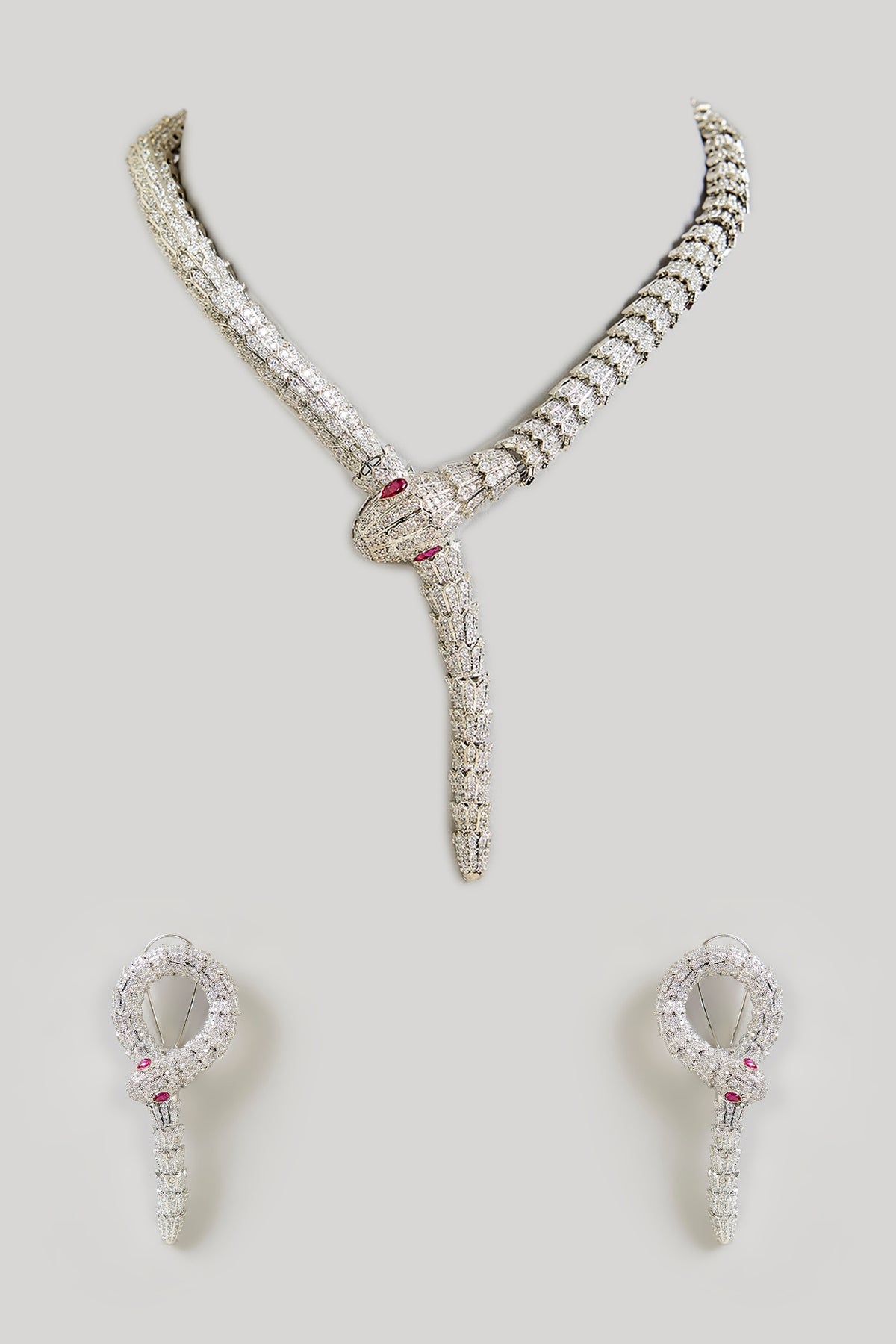 Gold Finish Cubic Zirconia Necklace Set