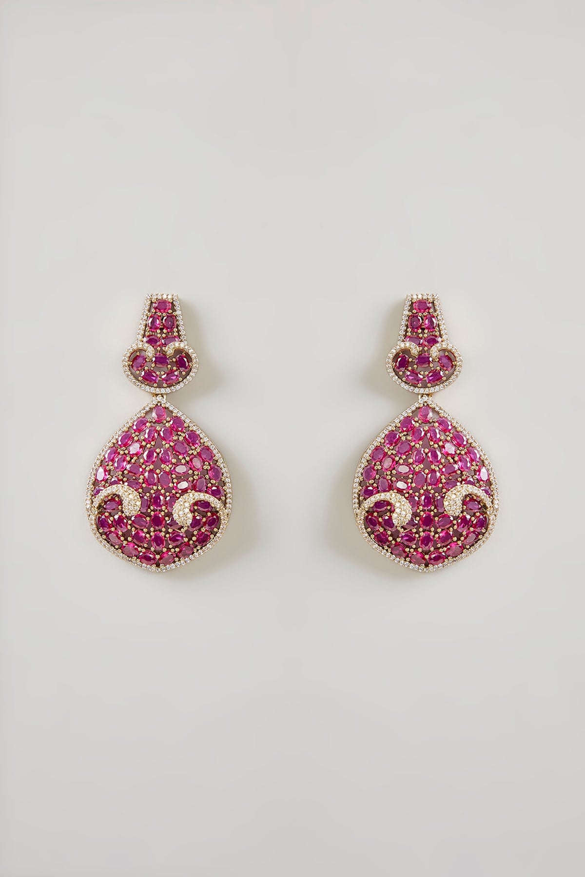 Rose Gold Finish Ruby & Kundan Polki Choker Necklace Set