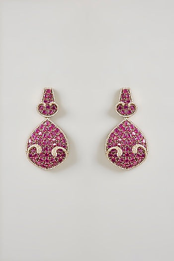 Rose Gold Finish Ruby & Kundan Polki Choker Necklace Set