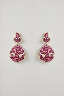 Rose Gold Finish Ruby & Kundan Polki Choker Necklace Set