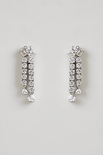 White Finish Zircon Layered Necklace Set