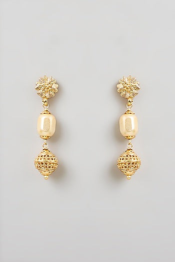 Gold Finish Pearl & Beaded Necklace Set