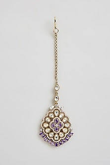 Gold Finish Kundan Polki Maang Tikka