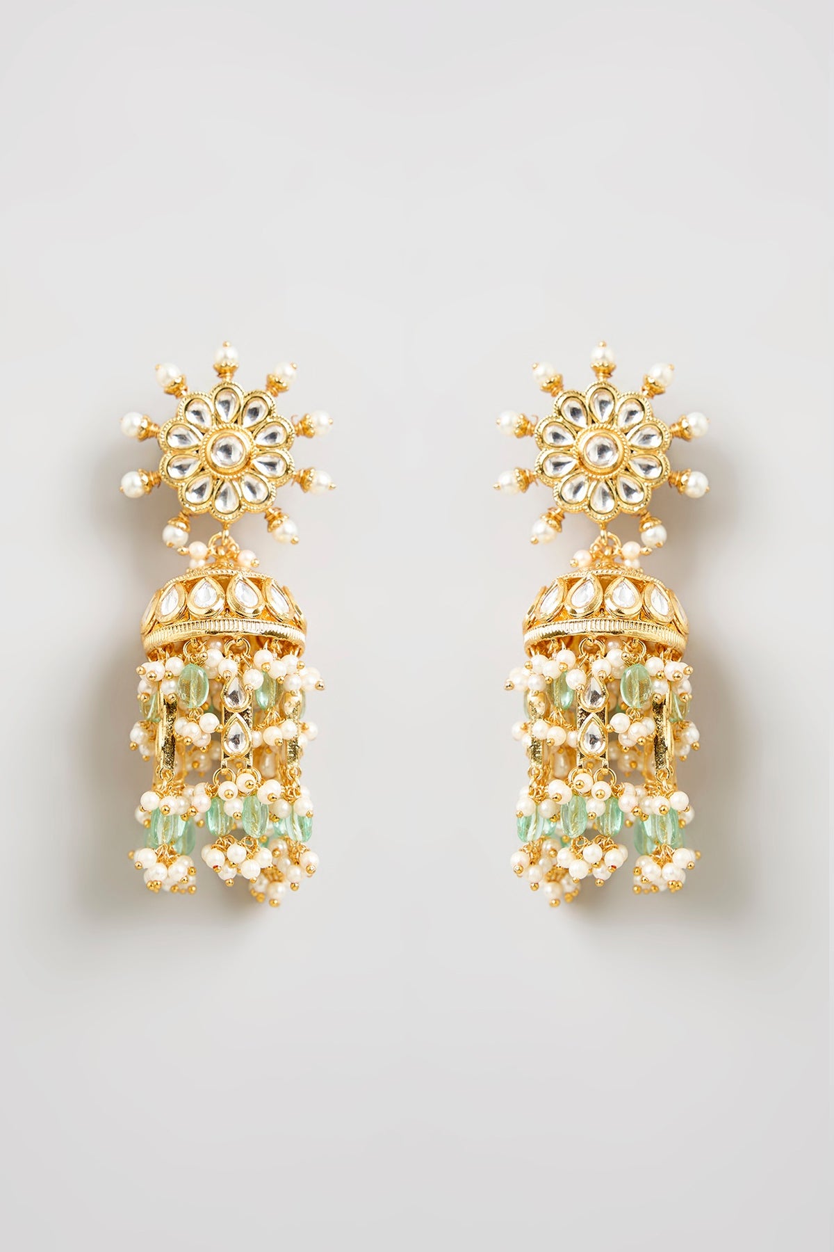Gold Finish Kundan Polki Choker Necklace Set