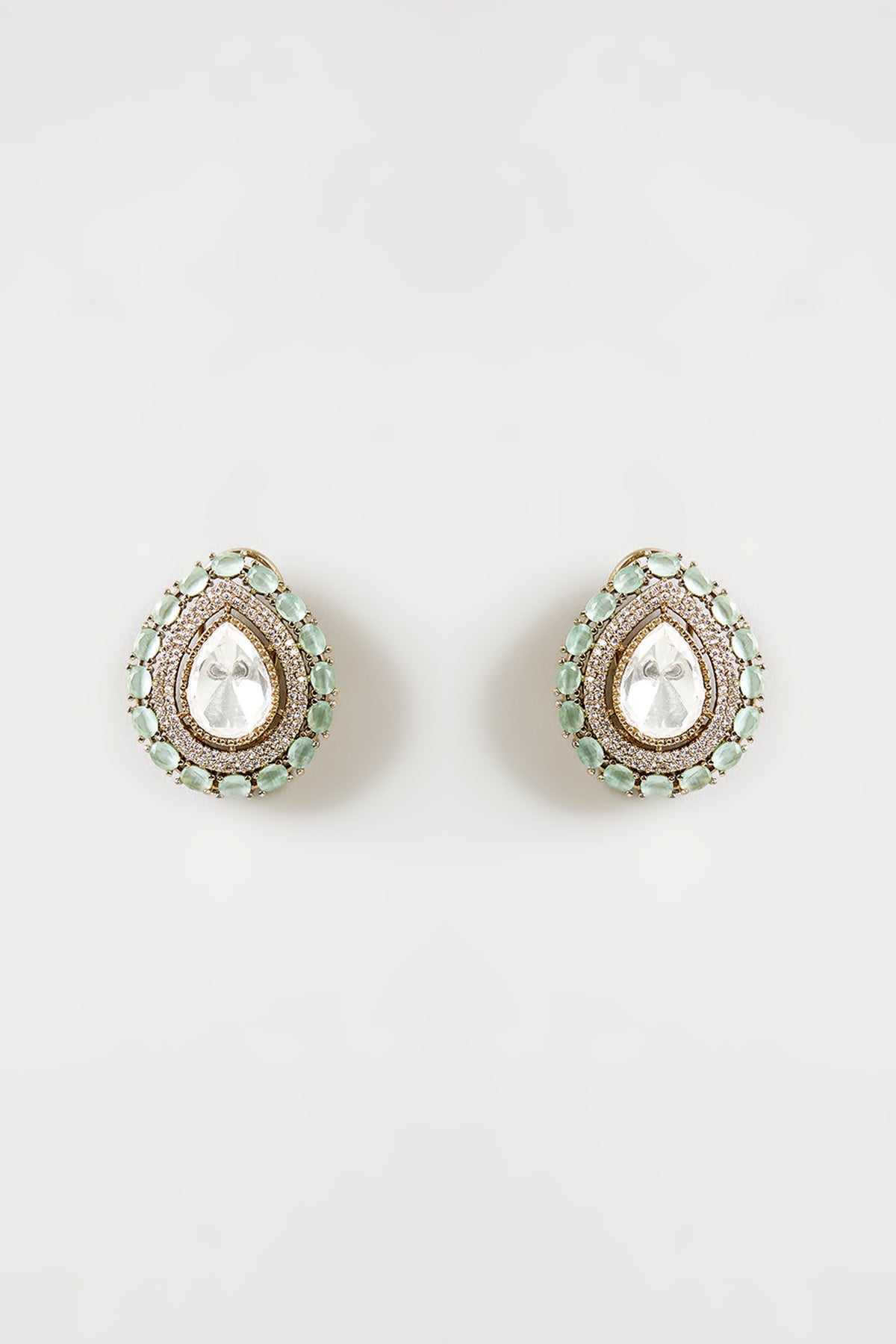 Gold Finish Green Zircon Necklace Set