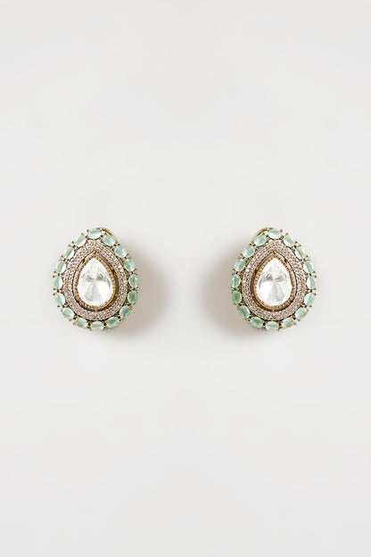 Gold Finish Green Zircon Necklace Set