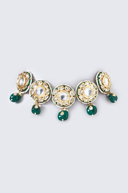 Gold Plated Kundan Polki Choker Necklace