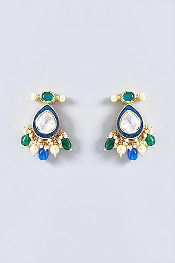 Gold Plated Kundan Polki Long Necklace Set