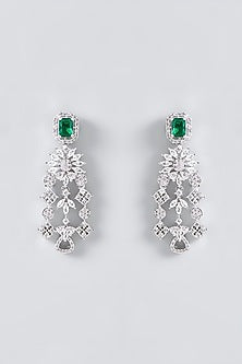 White Rhodium Finish Zircon Necklace Set