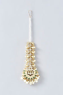 Gold Finish Kundan Polki Maangtikka