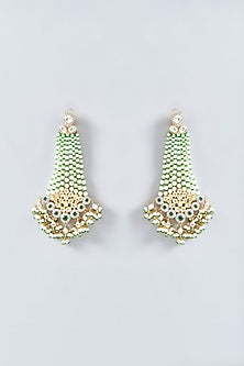 Gold Plated Kundan Polki Chandbali Earrings