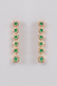 Gold Plated Green Kundan Polki Necklace Set