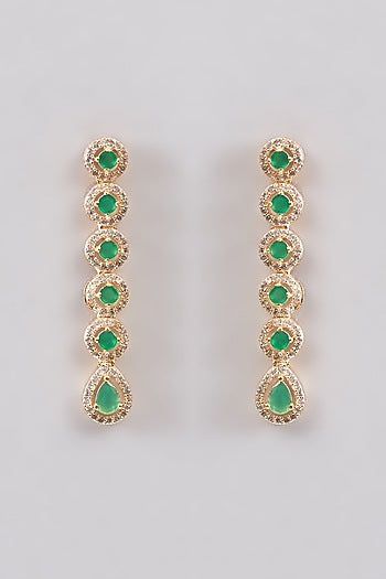 Gold Plated Green Kundan Polki Necklace Set