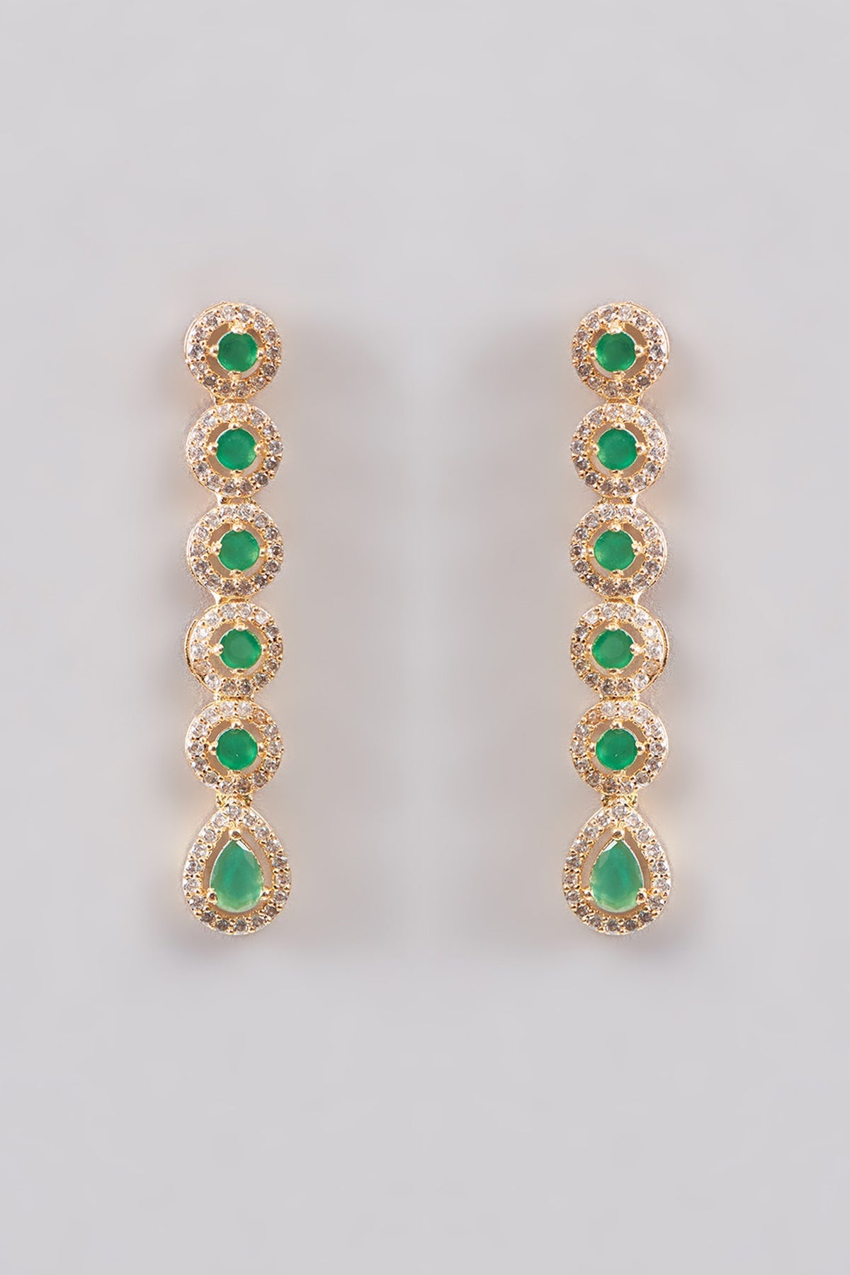 Gold Plated Green Kundan Polki Necklace Set