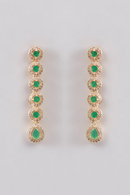 Gold Plated Green Kundan Polki Necklace Set