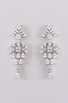 White Rhodium Finish Zircon Necklace Set