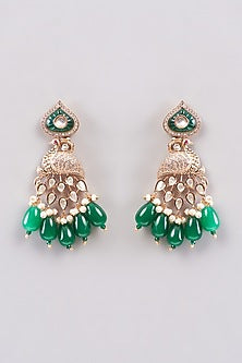Gold Plated Green Kundan Polki Necklace Set